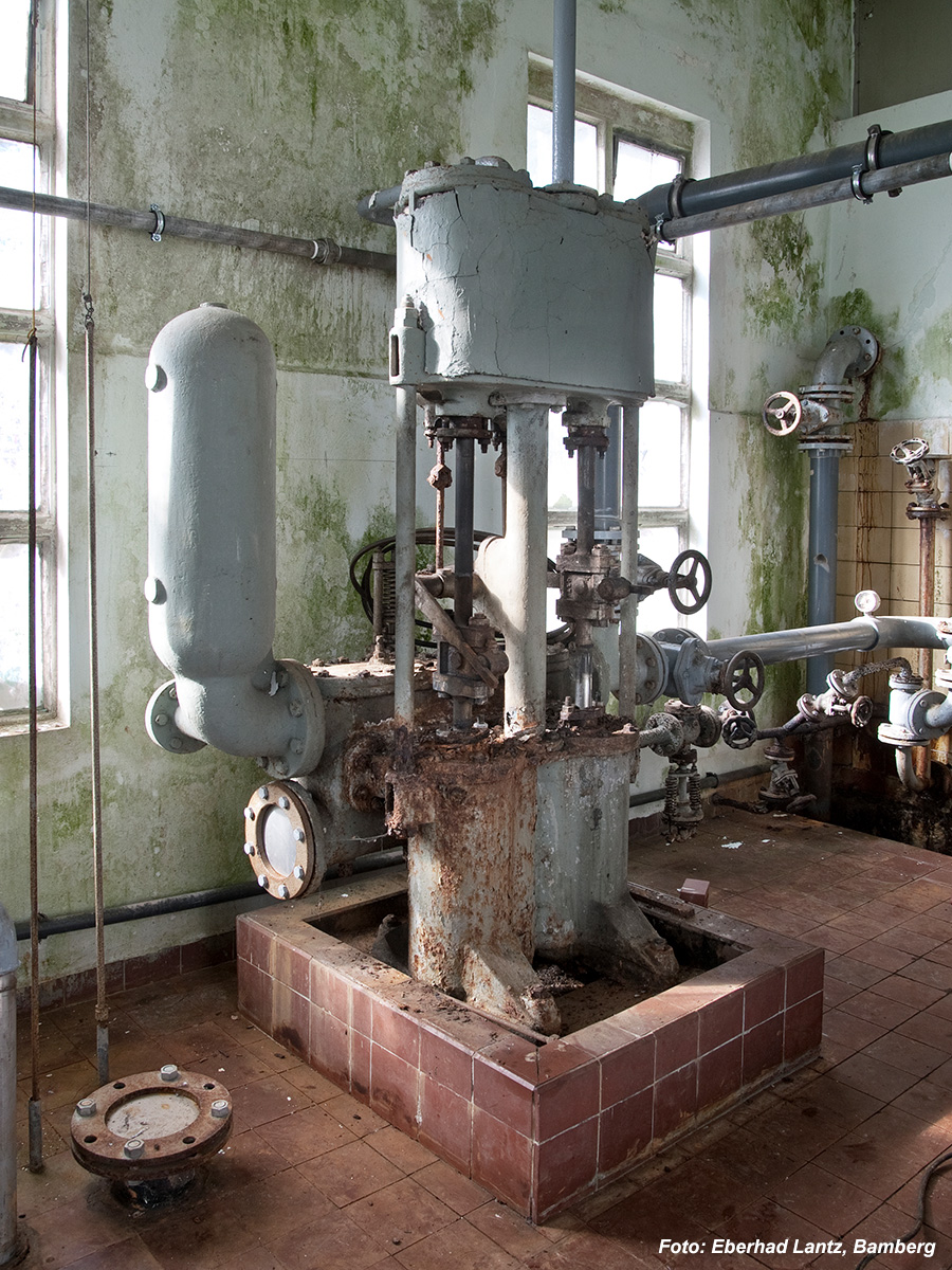 Dampfpumpe im ehemaligen Wasserhaus der Senffabrik Leman